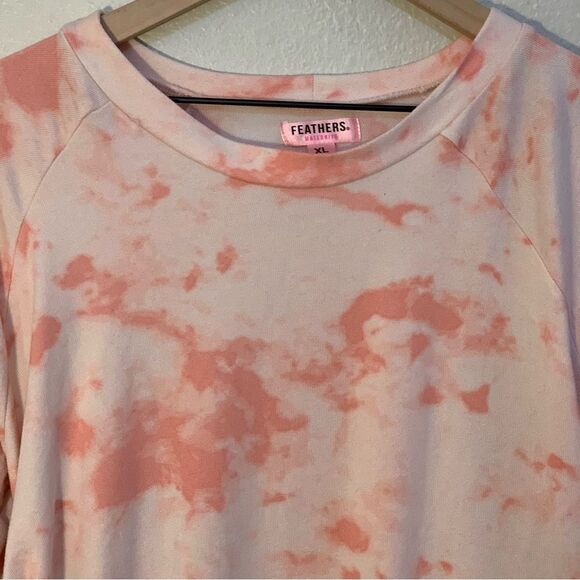 FEATHERS Peach Cream Tie-Dye Women's Maternity Sweatshirt XL. - Picture 3 of 12